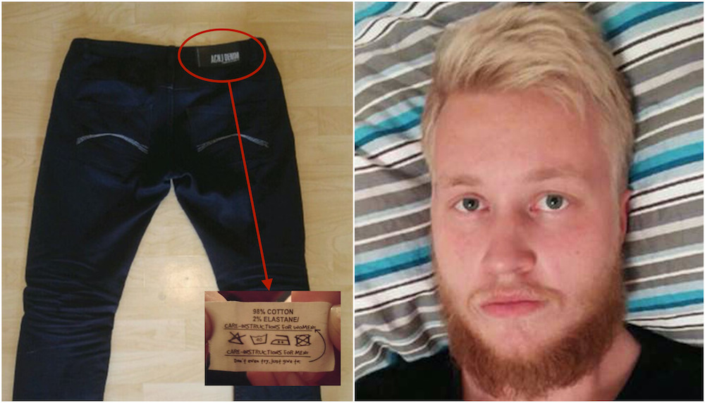 Benjamin beställde ett par nya jeans på nätet: Det kändes inget vidare när han läste tvättinstruktionerna