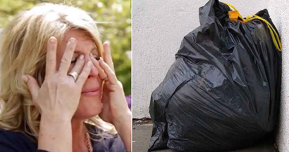 Han ser något röra sig i soppåsen – det han hittar får mamman att bryta ihop i tårar