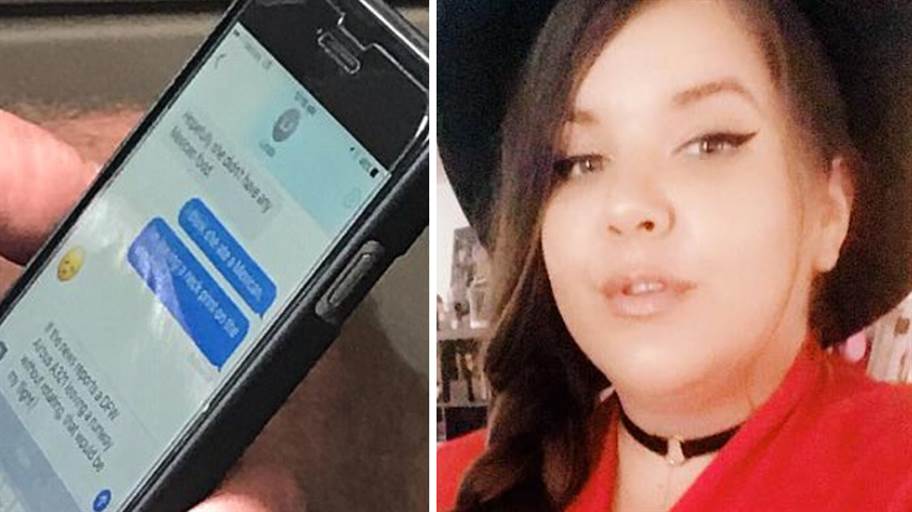 Natalie tittar på skärmen hos grannen på planet – ser att han skriver ett meddelande om henne