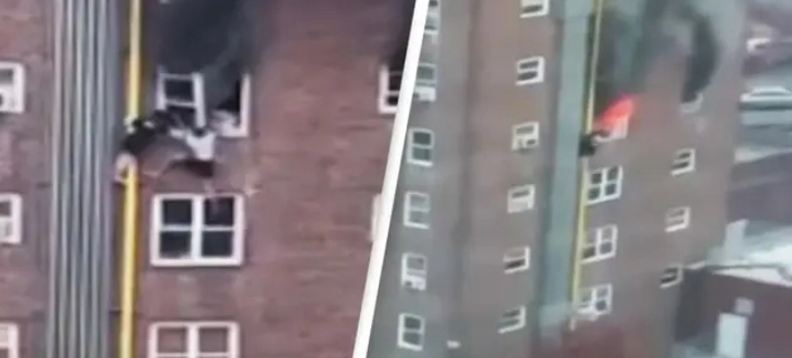 Tonåringar undkommer dödsbrand i anmärkningsvärda videos