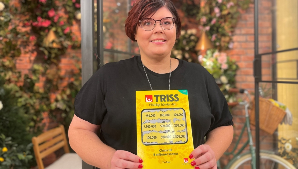 Lycklig avslutning på helgen – Stor vinst för Sara från Göteborg på Trisskrapet i TV4