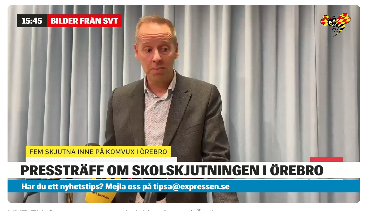 Fem personer skjutna vid skola i Örebro – stor polisinsats pågår