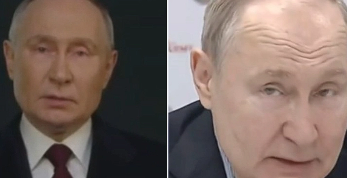 Putin i sitt nyårstal och Putin den 1 januari: ”Vad hände med hans ansikte”?