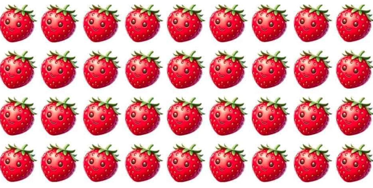 Du är genial om du kan hitta tomaten bland jordgubbarna på bara 5 sekunder