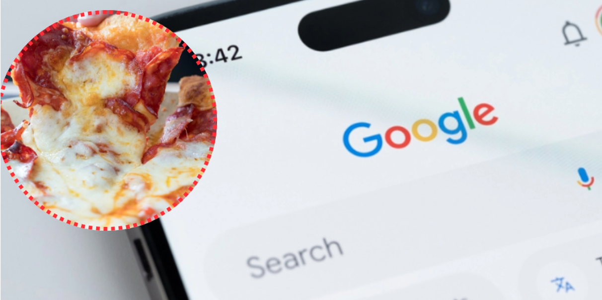 AI-galenskap: Google rekommenderar att ha lim i din pizza