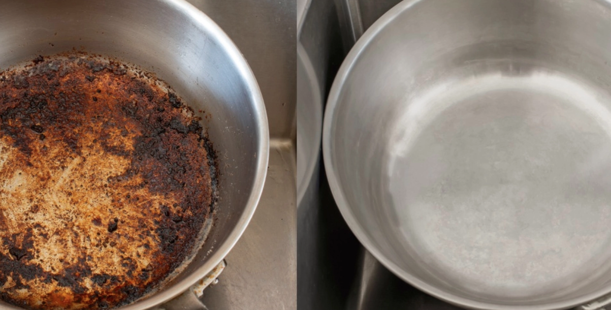 Genialt: Återuppliva brända kastruller och stekpannor med potatis och salt