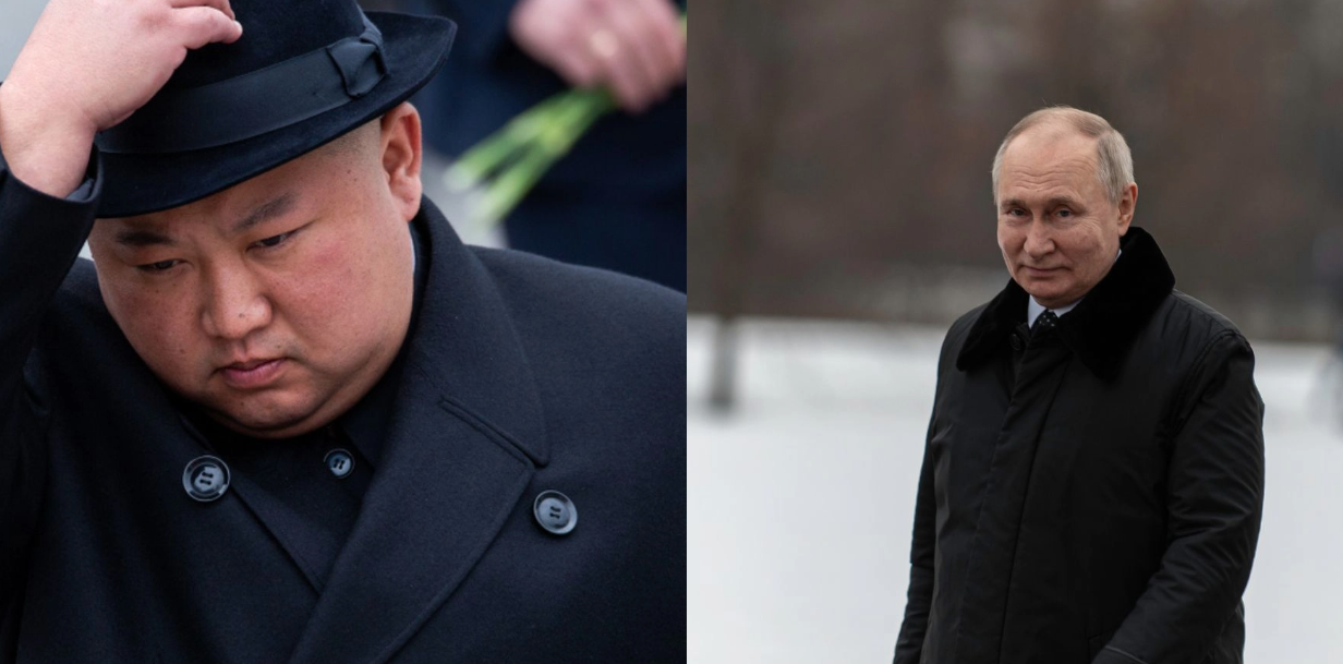 Se det roliga dödläget mellan Putin och Kim Jong-un: Vem ska gå in i bilen först?