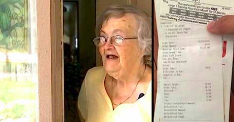 Mormor öppnar dörren för pizzabud – får en rörande leverans